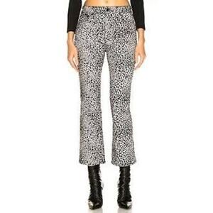 RAG & BONE Hana Cheetah Animal Print Flocked Cropped Bootcut Flare Jeans EUC 28
